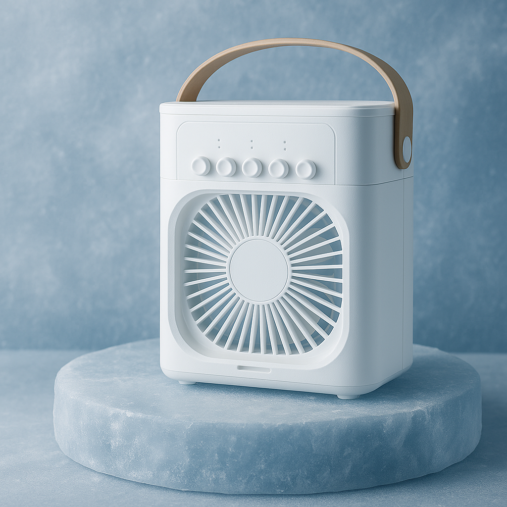 PureMist™ – Le Ventilateur 3-en-1 qui Rafraîchit, Humidifie et Illumine Vos Journées